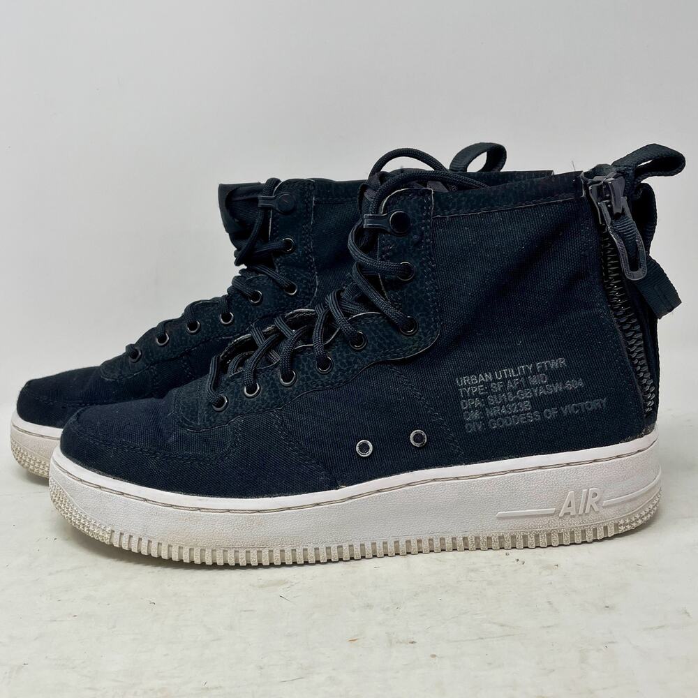 Nike Special Field Air Force 1 Mid Black Shoes Youth Size 6.5Y Zip